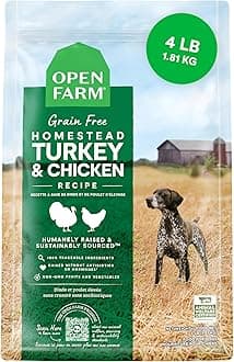 Grain-Free Dry Dog Food, Complete & Balanced Kibble, Sustainably & Ethically Sourced Ingredients, Non-GMO Veggies & Superfoods to Support Overall Health, Turkey and Chicken Recipe, 4lb Bag