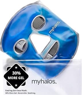 MyHalos® Ice Face Mask - Frozen Face Mask for Pain Relief, Migraine & Wisdom Tooth Surgery - Our Cooling Face Mask for Swelling, Puffiness & Stress Relief - Hot or Cold Gel Face Mask Cold Pack