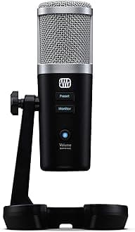 PreSonus Revelator USB Condenser Microphone for podcasting, live streaming, with built-in voice effects plus loopback mixer for gaming, casting, and recording interviews over Skype, Zoom, Discord