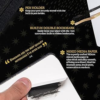 Dingbats* - B5 Sketchbook - Thick Smooth Paper Pages Ideal for Sketching, Drawing and Journaling with Pockets, Bookbands & Bookmarks (Professional, Black Cactus Hardcover)