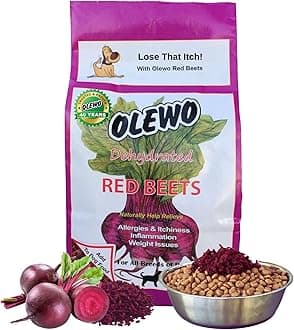 Original Red Beets for Dogs – Natural Skin & Coat Dog Food Topper, Anti Itch, Dehydrated Vegetables, Whole Food Supplements & Vitamins, Fiber for Dogs, 5.5 lbs