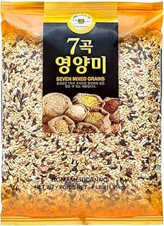 ROM AMERICA 7 Premium Healthy Mixed Grains Rice with Brown Rice, Wild Sweet Rice, Red Rice, Whole Barley, Oat, Brown and White Sweet Rice - 4 Pound (Pack of 1)