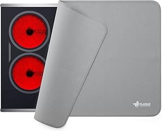 FLASLD Fireproof Stove Top Covers, Heat Resistant Glass Stove Top Mat 21×29.5 inch for Electric Stove, Countertop Protector Mat for Air Fryer, Blender, Coffee Maker, Reusable and Easy to Clean, Gray