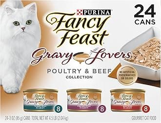 Purina Gravy Lovers Poultry and Beef Grilled Gourmet Wet Cat Food Variety Pack - (Pack of 24) 3 oz. Cans
