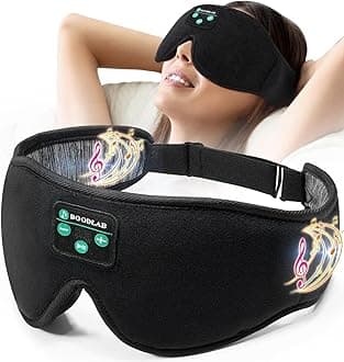 Bluetooth Sleep Mask, Boodlab Sleep Mask with Bluetooth Headphones, Sleeping Headphones for Side Sleepers Travel Yoga, Cool Tech Gadgets Unique Gift for Valentine's Mother's Day Birthday Christmas