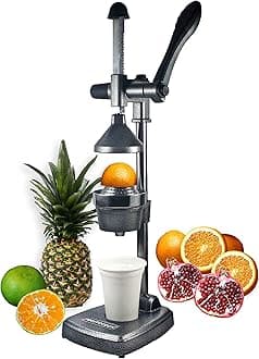 Aluminium Hand Press Citrus Fruit Juicer, Manual Cold Press Juicer and Squeezer for Fruits and Vegetables - Big (Made in India) Gray Color