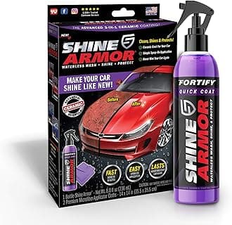 SHINE ARMOR Fortify Quick Coat High Performance Ceramic Coating, Car Wax Spray, Hydrophobic Top Coat Polish and Polymer Paint Sealant Protection for Vehicle Leather Seat, Tires, Bumpers, Rims Made in