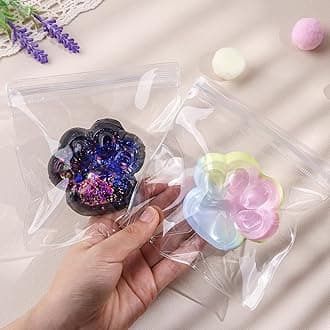 2pcs Anboor Cat Paw Squishies Squeeze Toy, Soft Sticky Squishies Stress Relief Sensory Toys Novelty Fidget Toy for Adults Teenage Party Favors (Galaxy,Rainbow)