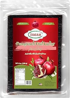 Takam Lavashak Pomegranate Fruit Leather Authentic Persian Style Sour and Salty Fruit Layer 6 OZ - 168g