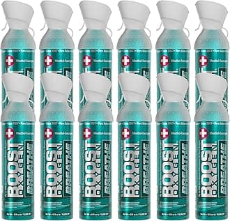 Boost Oxygen Large Breathe Menthol-Eucalyptus Aroma 10L Canister | Respiratory Support for Aerobic Recovery, Altitude, Performance & Health (12 Pack)