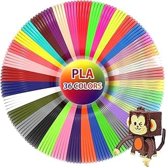 - 36 Colors 3D Pen Filament 1.75mm PLA, Each Color 32.8 Feet, Total 1181 Feet 3D Pen Filament Refills 3D Printing Pen Refills with High-Precision Diameter Not Compatible with 3Doodler Pen