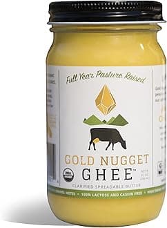 TRADITIONAL GHEE BY GOLD NUGGET GHEE, USDA ORGANIC, FULL-YEAR/PASTURE-RAISED, GRASS-FED BUTTER 8oz