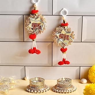 Ascension Set of 4 Peacock Designer Tealight Candle Holders (Design 6 2 Candle Holder with 1 Set Wall Hanging)