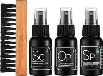 Sneaker LABComplete Shoe Cleaning Kit | Cleaner + Protector + Deodorizer + Premium Brush | 50ml Bottles