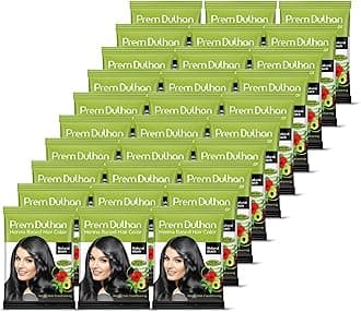 Natural Henna Hair Color for Vibrant & Long-Lasting Results Natural Black Shade Ammonia-Free Coloring, Sachets (10 g/0.35 Ounce (Pack of 30))