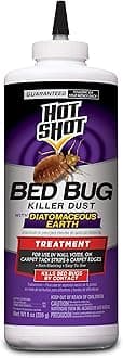 Hot Shot Bed Bug Killer Dust With Diatomaceous Earth For Insects 8 Ounces, Treatment For Bed Bugs