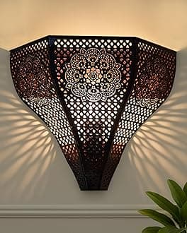 Homesake 40 watts Vintage Moroccan Wall Lamp, Decorations for Home, Home Decor Item, (Antique Copper)