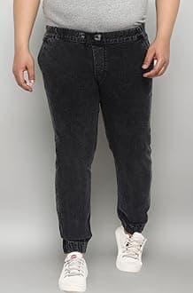 Men's Regular Fit Mid Rise Washed Jogger Jeans Stretchable