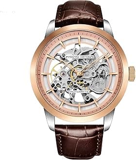 Automatic Mens Watches Skeleton Mechanical Wrist Watch for Men Waterproof Genuine Leather Watchband Luxury Self-Winding Stainless Steel Analog Watch for Men Collection PAGANI DESIGN