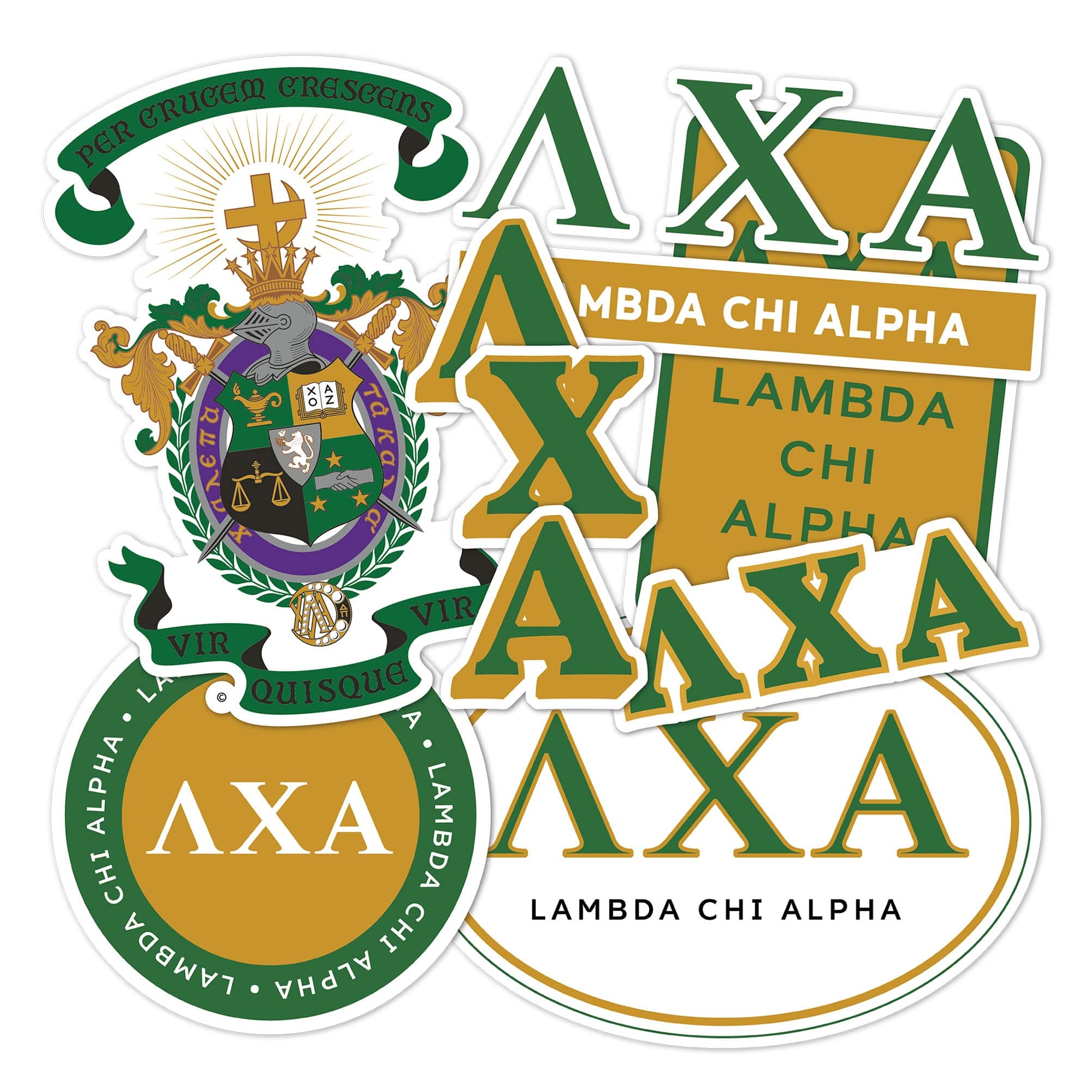 Desert Cactus Lambda Chi Alpha Standard Sticker Sheet Decal Laptop Water Bottle Car (Full - Standard)