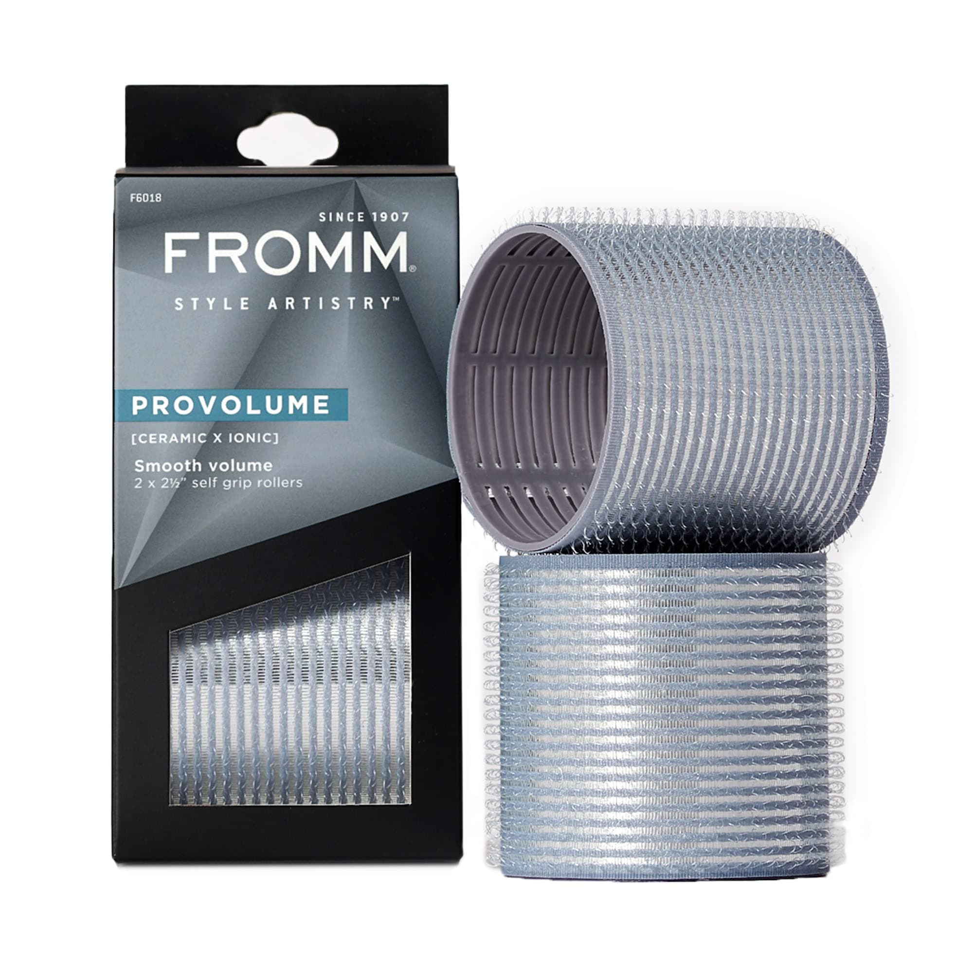Fromm ProVolume 2.5" Self-Grip Ceramic Ionic Thermal Hair Rollers, 2 Count, Large Salon Quality Hair Curlers for Long Hair and Curtain Bangs