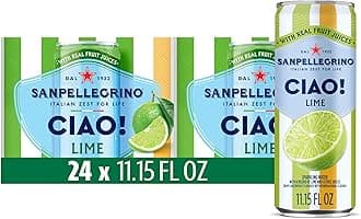 - Sanpellegrino CIAO! Lime Sparkling Water, Low-Cal, 0g Added Sugar, 24-Pack