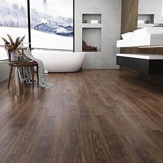 Vinyl Flooring - Wood Flooring Peel and Stick Floor Tiles Self Adhesive Floor Planks 2mm 36 Packs Waterproof for Kitchen Living Room Floor Planks (5.02 m²,Ipa)