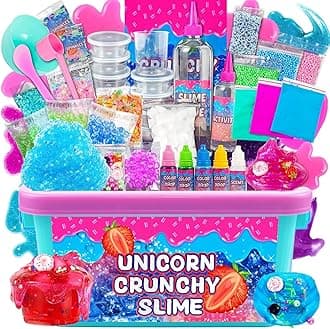 Unicorn Crunchy Slime Kit,Sparkling Slime Making Kit,Foam, Jelly Cube Slime for Party Favors Kids Boys Girls Birthday Carnival Treasure Classroom Prizes