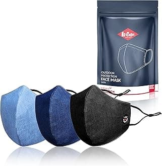Lee Cooper Lightweight Multi-Layer Printed Design Face Mask For Outdoor Protection, Super Breathable & Reusable Cloth (Pack of 3)