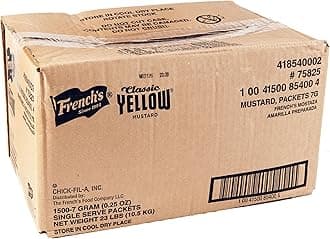 French's Classic Yellow Mustard Packets, 1500 count - One 1500 Count Individual Yellow Mustard Packets, Perfect Single-Serve Size for Delivery and Takeout Orders