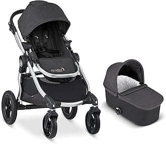 Baby Jogger City Select Stroller with Deluxe Pram | Baby Stroller with 16 Ways to Ride | Deluxe Pram Bassinet for Infants & Toddlers, Jet