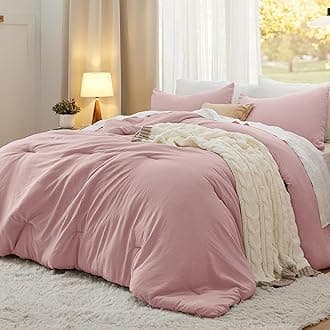 California King Comforter Set, Pink Soft Prewashed Bedding for All Seasons, 3 Pieces GentleSoft™ Bed Set, 1 Lightweight Comforter (104"x96") and 2 Pillowcases (20"x36")
