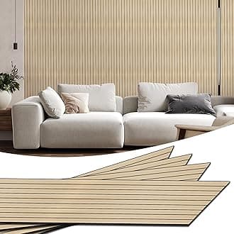 WADILE PVC Wood Grain Wall Panels, 15.7 in X 17.1 ft Oak Soundproof Peel and Stick, 3D Interior Decor, Cover 22.4 Sqft