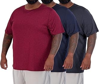 Real Essentials 3 Pack: Men’s Big & Tall Short Sleeve Dry Fit Crew Neck T-Shirt - Gym Workout Athletic Running Tee (3XT-5XT)