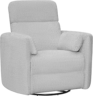 Radius Manual Recliner Swivel Accent Chair in Angora Linen