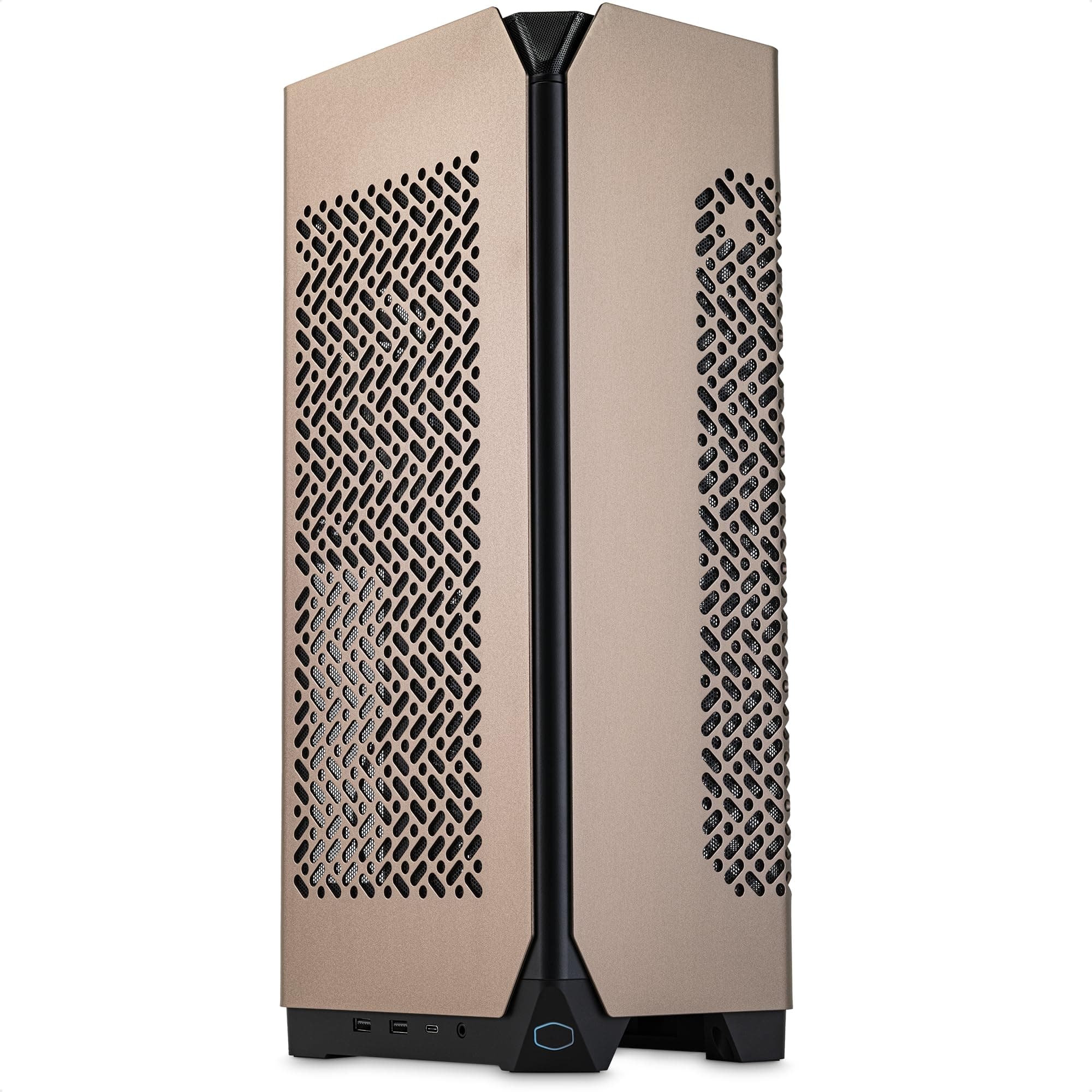 NCORE 100 MAX Bronze Mini-ITX SFF Tower Case - Custom AIO Cooler, 850W SFX Gold ATX 3.0 PSU, Aluminium Panels, Easy Installation, PCIe 4.0 Riser Cable & Vertical GPU Bracket - UK Plug