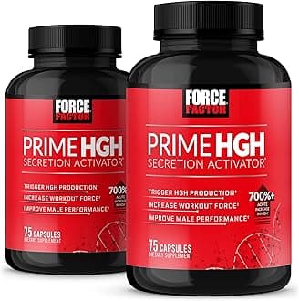 Force Factor Prime HGH Secretion Activator, 2-Pack, HGH Supplement for Men with AlphaSize to Help Trigger HGH Production, Increase Workout Force, & Improve Performance, 150 Capsules