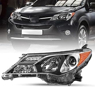 Headlight Assembly Fit for 2013 2014 2015 Rav4, 13 14 15 Rav 4 OE Style Halogen Headlamp Replacement Left Driver Side