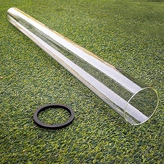 Patio Heater Glass Tube Replacement,49.5" Tall 4" Diameter with Silicone Connecting Ring Compatible with Four-Sided Pyramid Flame Outdoor Heater, Glass Tube Patio Heater for Hiland, Fire Sense