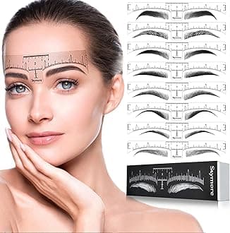 Skymore Eyebrow Ruler, 100Pcs Eyebrow Stencil Microblading Ruler, Disposable Eyebrow Template Eyebrow Ruler Sticker, Eyebrow Shape Kit for Microblading Supplies, 3 Minutes Makeup Tools For Eyebrow
