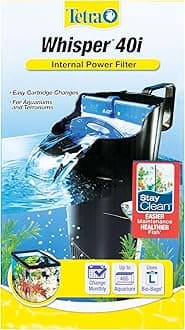 Whisper Internal Filter 20 To 40 Gallons, For Aquariums, In-Tank Filtration With Air Pump