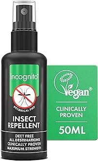 Insect Repellent Spray, 50ml - Natural DEET Free, Shields from Wide Range of Biting Insects. Clinically Proven Protection from Ticks & Dengue Carrying Mosquitoes, Organic Mosquito Repellent