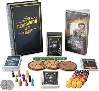 Deadwood 1876 Deluxe Edition Old West Board Game of Gold, Strategy, Secrets, and Stealing A Wild West Party Card Game for Adults and Family Game Night 2-9 Players Ages 14 and Up