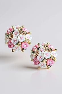YouBella Jewellery for Women Gold-plated Floral Stud Tops Earings Earrings for Women & Girls