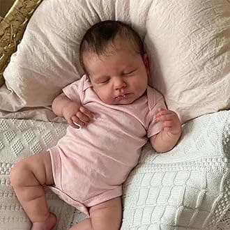 Realistic Reborn Baby Doll Full Body Silicone Waterproof 20 Inch Real Looking Lifelike Sleeping Newborn Baby Girl Dolls Loulou Life Like Toddler Washable Baby Doll, White