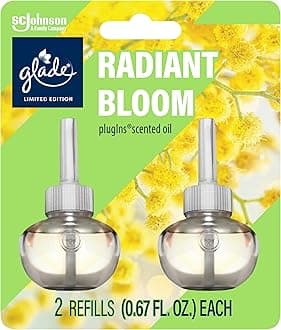 Glade PlugIns Refills Air Freshener, Radiant Bloom, Scented and Essential Oils for Home and Bathroom, 0.67 Fl Oz, 2 Count