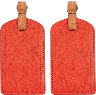 Premium Colored Luggage Tags for Luggage, Travel Bags and Suitcases by Adventure Goods - Red (Pack of 2)