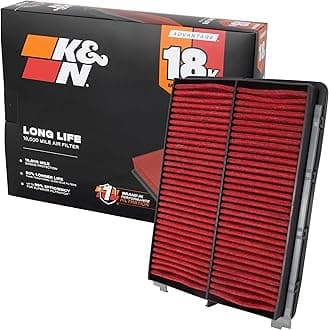 K&N Engine Air Filter: Long Life 18,000 Mile Replacement Air Filter: Compatible with 2017-2018 HYUNDAI SANTA FE SPORT L4-2.4L F/I, KNA-5075
