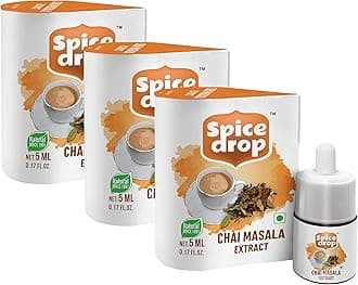 Chai Masala Extract (Tea Masala Drops), No Additives, 5 ml (Pack of 3 x 180 Drops)