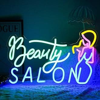 Beauty Salon Neon Sign,Girls Beauty Salon LED Light Up Sign, Business Decor Neon Sign,Dimmable USB Powered for Neon Light Wall Decor Art Beauty Room Bar Store Salon Studio Decor(16.9" X 10.6")